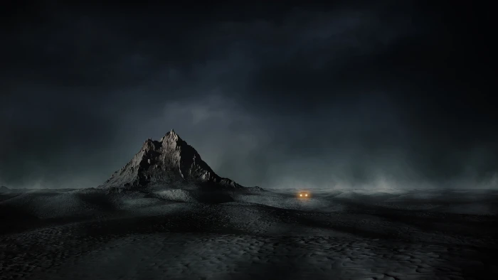 Nature Mist Landscape Desert Mountain Car Dune Dark Night Clouds 2k
