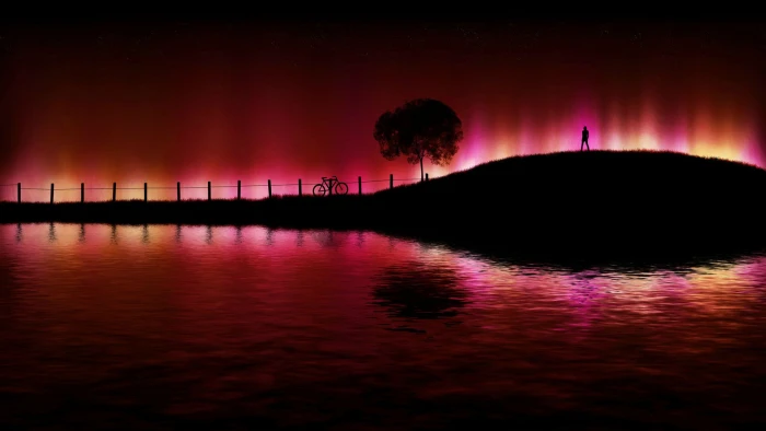 nature sun sunset sunrise sky silhouette star dusk water 2k