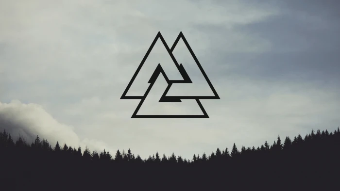 Nordic valknut forest nordic landscapes pine trees 2k