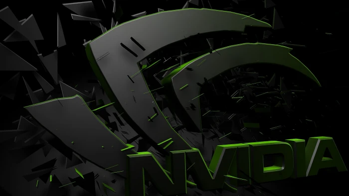 NVIDIA logo GPUs render green color no people indoors 2k