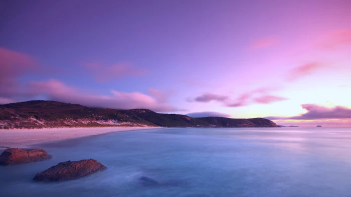 Purple Ocean Beach Coast HD nature 2k