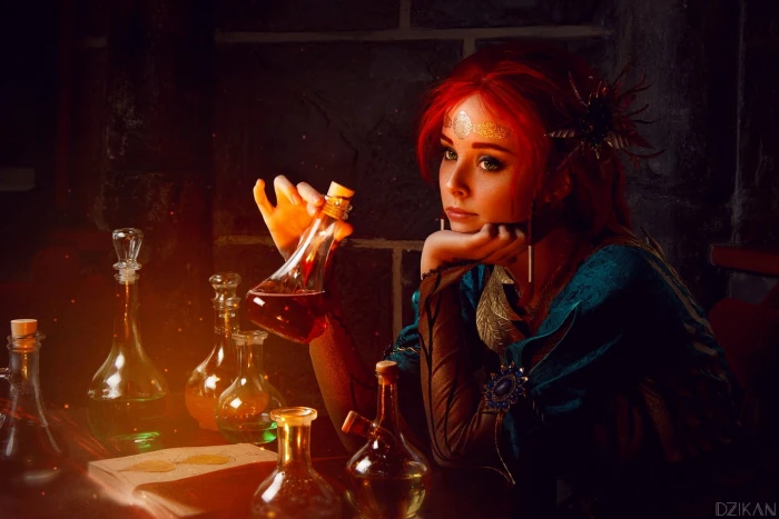 red haired woman wallpaper The Witcher Triss Merigold cosplay