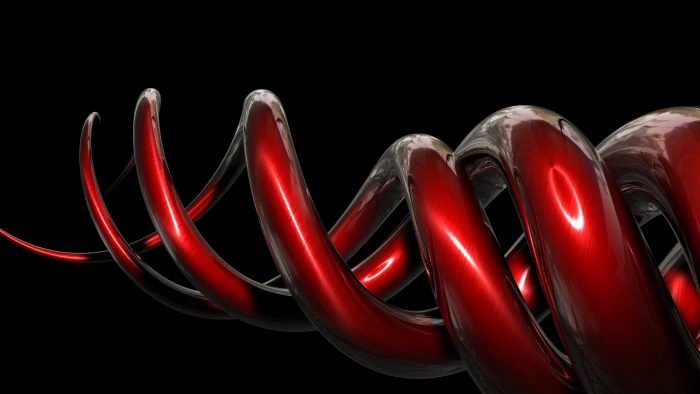 red spiral glass decor minimalism abstract digital art geometry 2k