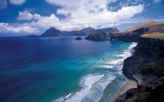 seashore and mountains landscape nature beach island Chile
