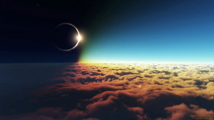 space sun sunset sunrise star sky silhouette atmosphere 2k