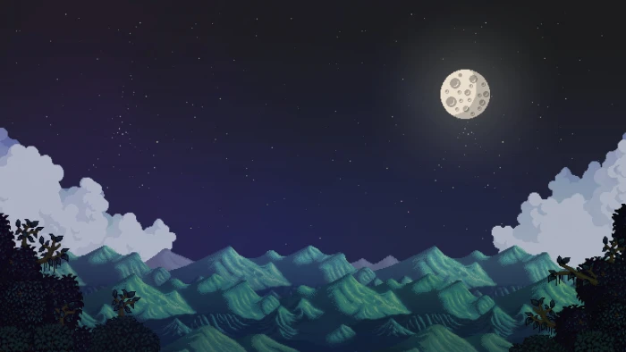 Stardew Valley Moon landscape pixel art 2k