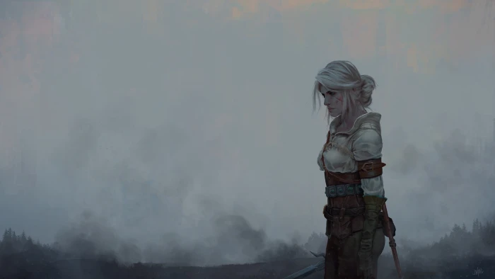 the witcher ciri profile view artwork Games one person 2k