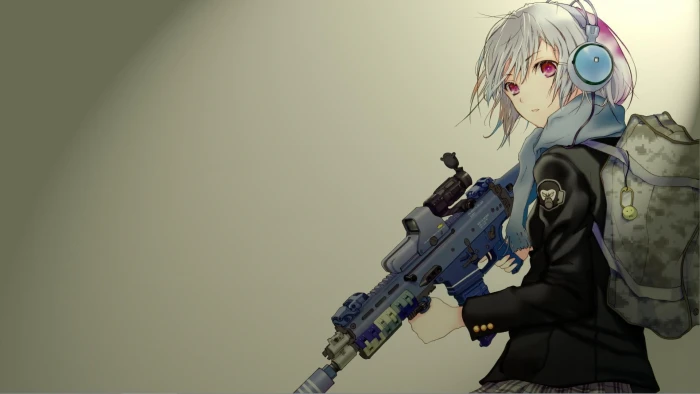 white haired female anime character illustration girls 2k