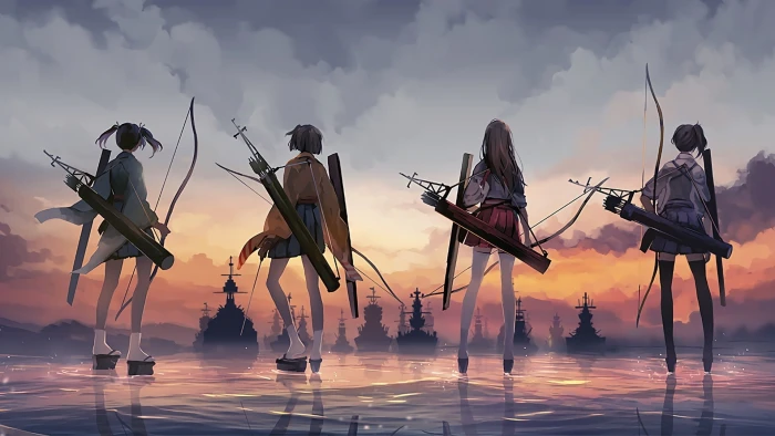 Akagi KanColle anime Anime Girls Hiryuu Kaga 2k