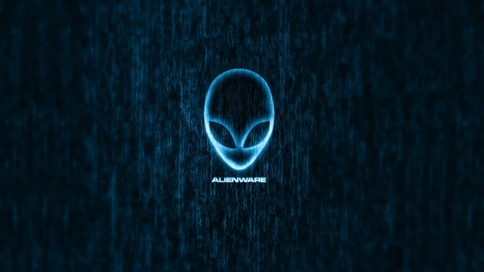 Alienware logo skull communication blue text emotion positive 2k