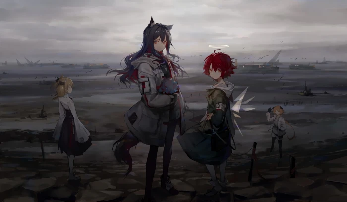 anime girls digital art artwork neko ears Arknights 2k