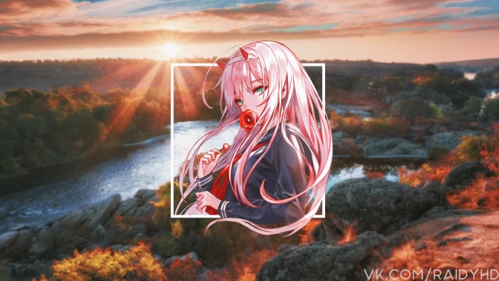 anime girls picture in Zero Two Darling the FranXX 2k