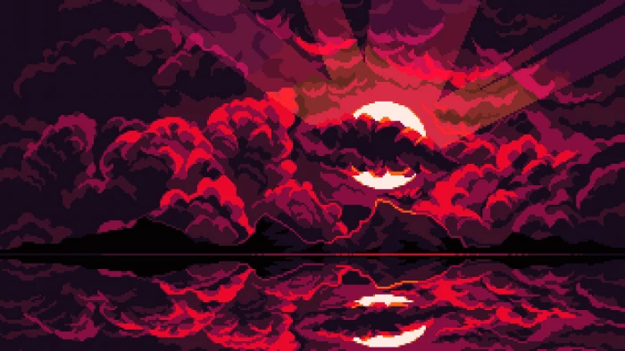 Artistic Pixel Art red no people night beauty in nature 2k