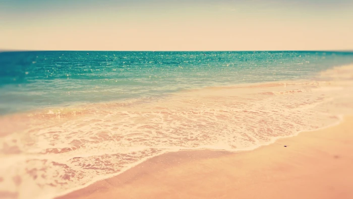 beach shore landscape sea water sky horizon over tranquility 2k