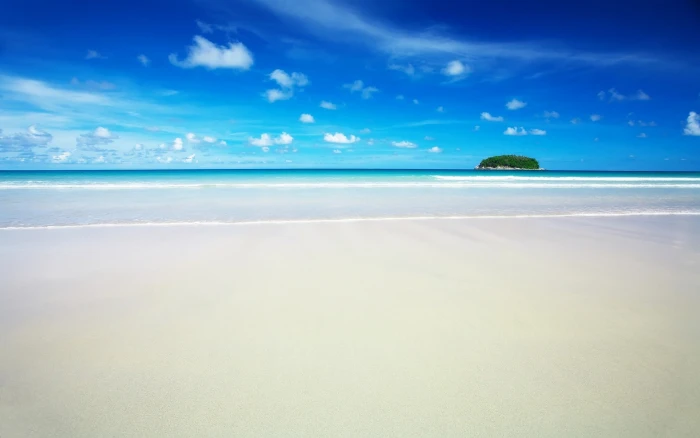 beach sea land sky water horizon over cloud 2k