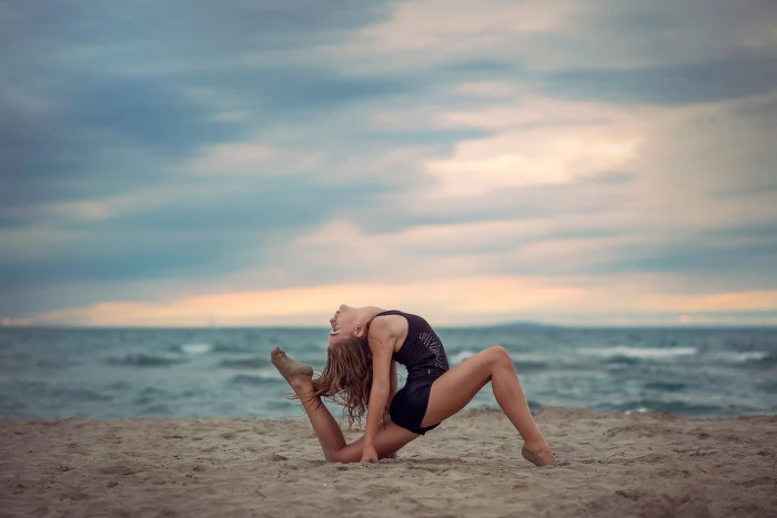 Beach Gymnastics Women Outdoors Yoga 2k