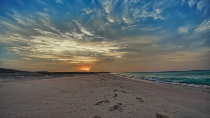 beach sunset sky sea land water scenics nature beauty in 2k