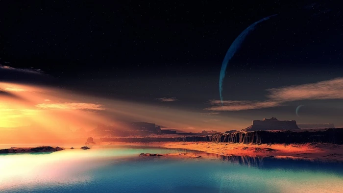 beautiful night nature in space sky scenics beauty 2k