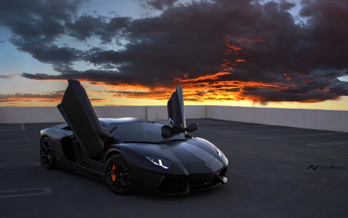 black Lambhorgini Gallardo car Lamborghini Aventador 2k