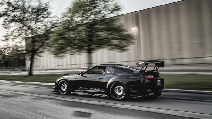 black coupe car JDM tuning Toyota Supra mode of transportation 2k