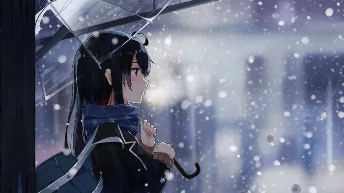 black haired woman anime illustration girls Yukinoshita Yukino 2k
