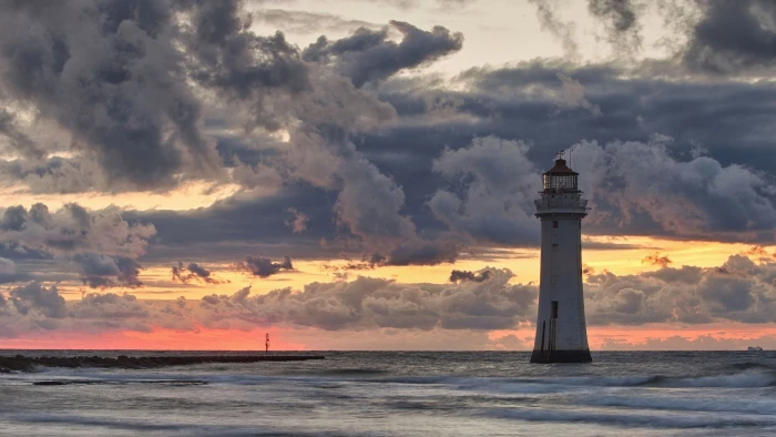 brown and black wooden house nature landscape sea lighthouse 2k