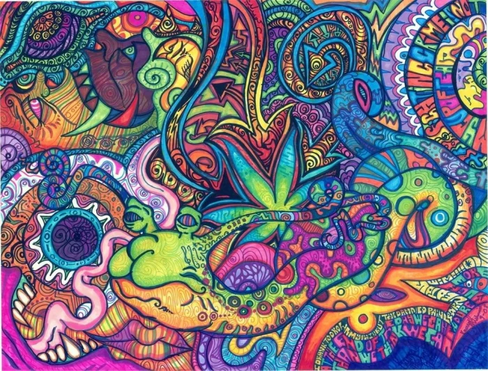 abstract surreal LSD artwork drugs multi colored art and craft
