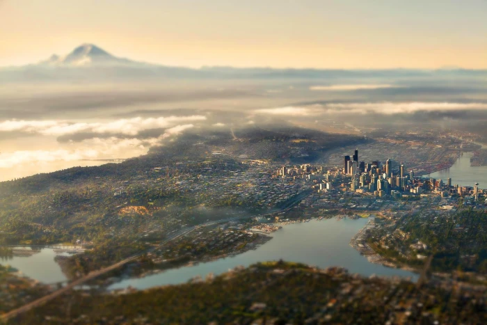 aerial photography of city buildings high rise building photo 2k