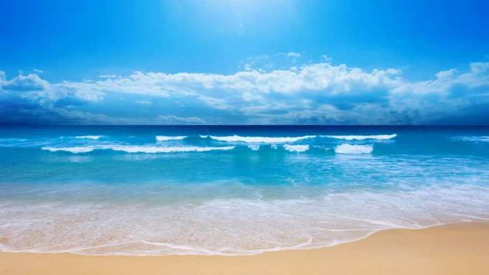 Cuba horizon sky beach sea exotic 2k