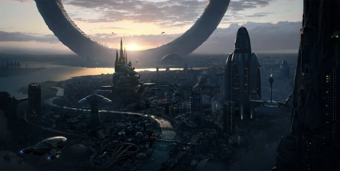 city movie still screenshot futuristic artwork science fiction 2k