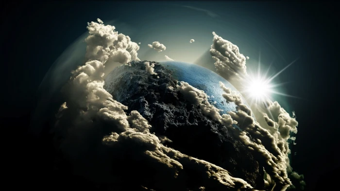 earth covered with clouds wallpaper untitled Sun artwork photo manipulation 2k