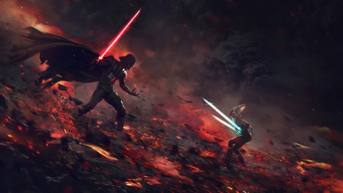 Darth Vader Star Wars Ahsoka Tano Anakin Skywalker artwork 2k