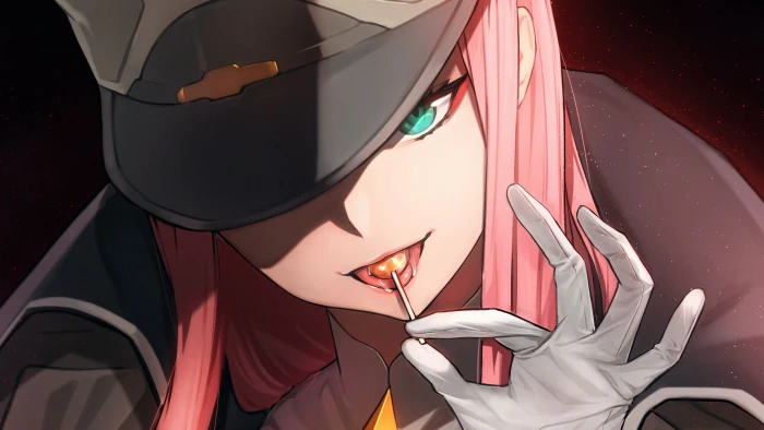 anime girls Zero Two Darling in the FranXX 2k