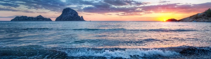 dual screen theme picture sea water sky sunset scenics nature 2k