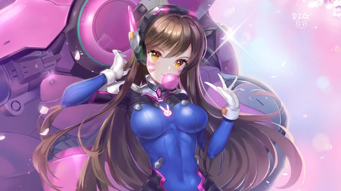 female anime character digital wallpaper Overwatch video games 2k