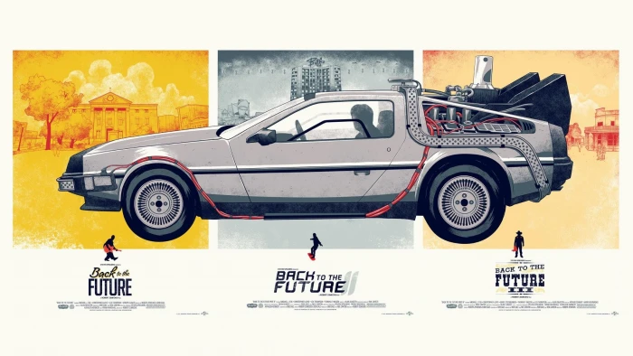 Back to the Future car wallpaper DeLorean mode of transportation 2k