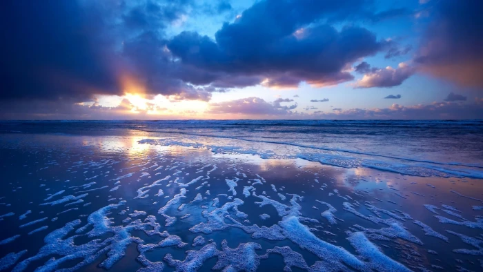 beach sunset landscape water sky sea cloud scenics nature 2k