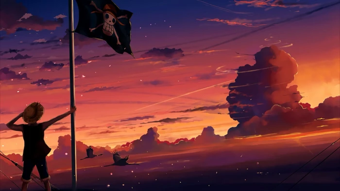 sky cloud one piece sunset atmosphere afterglow anime boy 2k