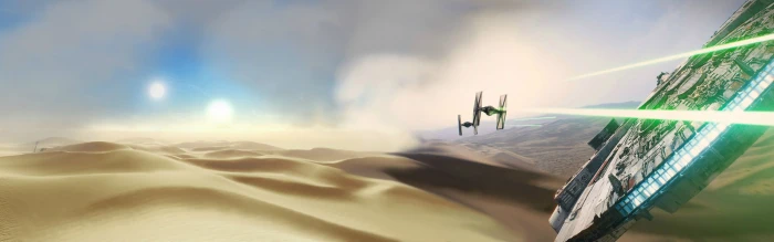 Star Wars movie still multiple display dual monitors Millennium Falcon 2k