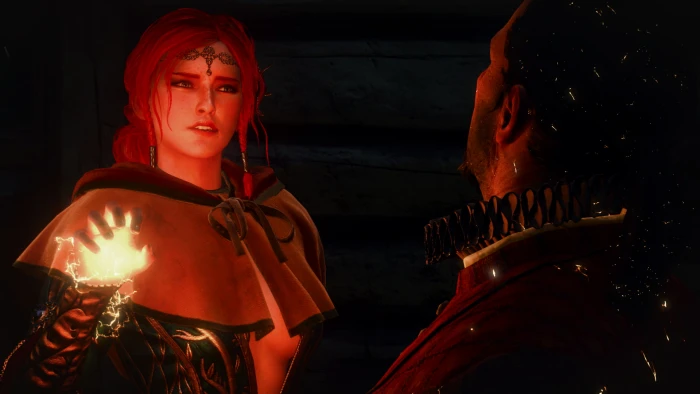 The Witcher 3 Wild Hunt video games indoors red illuminated 2k