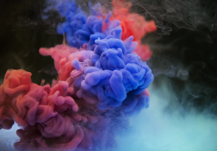 blue and red smoke color nature desktop abstraction acrylic 2k