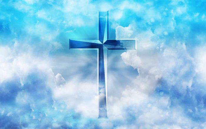 blue cross with clouds wallpaper jesus christ god gospel 2k