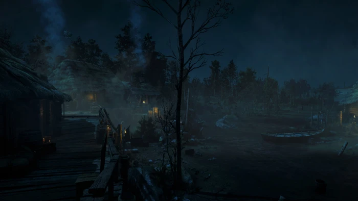 The Witcher 3 Wild Hunt night atmosphere tree 2k