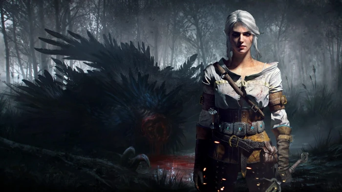 white haired female game character digital wallpaper video games 2k