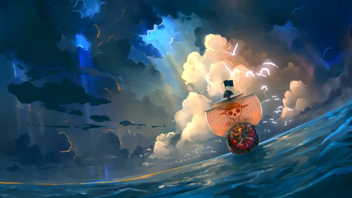 Thousand Sunny One Piece manga backgrounds illustration sky 67 2k