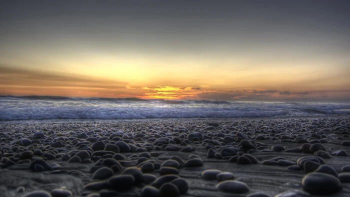 water sea photography stones beach coast sky sunlight 2k