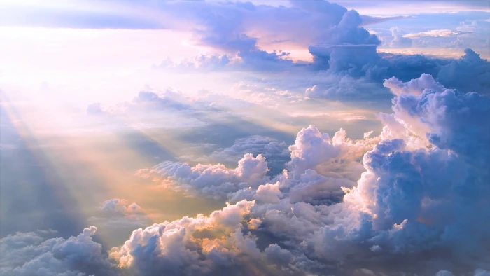 clouds sky blue Sun white skyscape sun rays cloud 2k