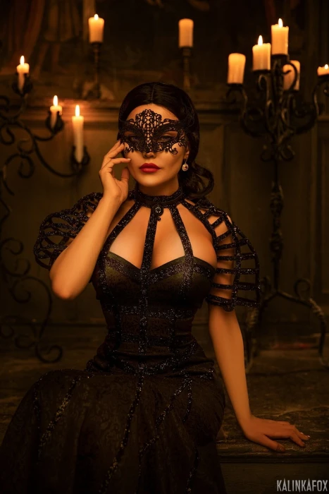 women model brunette long hair Kalinka Fox cosplay Yennefer of Vengerberg