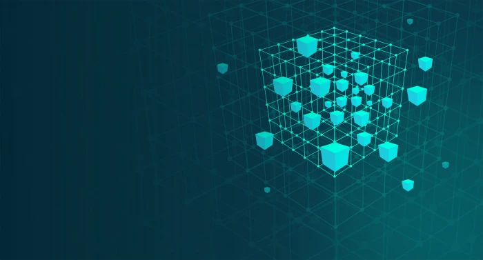 Cube Mesh Abstract Big Data and Mining Concept With Copyspace 2k