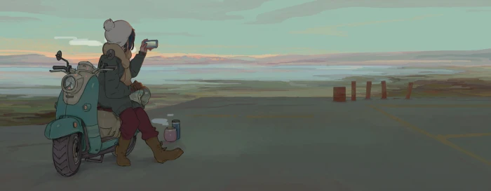 Yuru Camp anime girls Rin Shima sky nature landscape scenics 2k